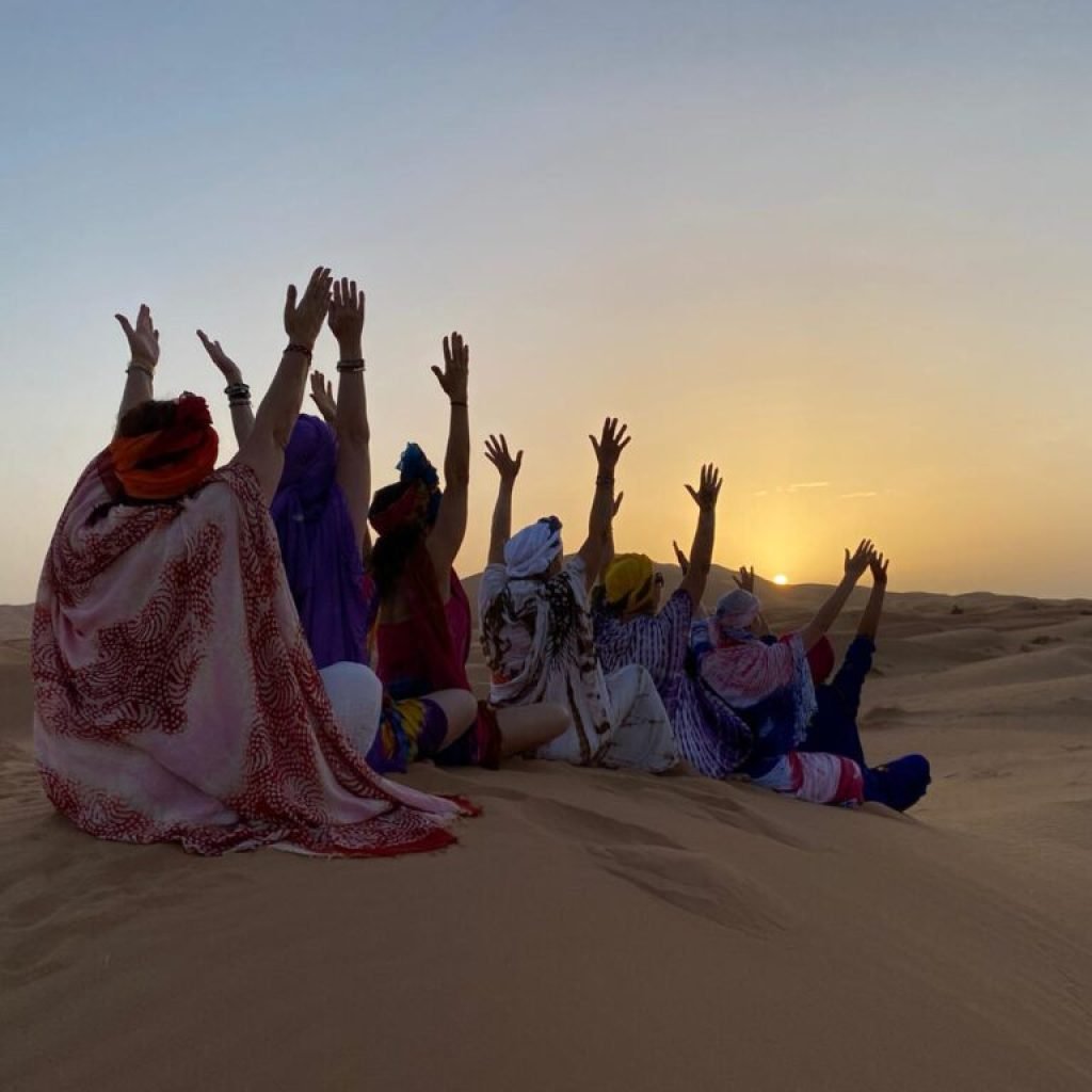 Yoga session on the dunes