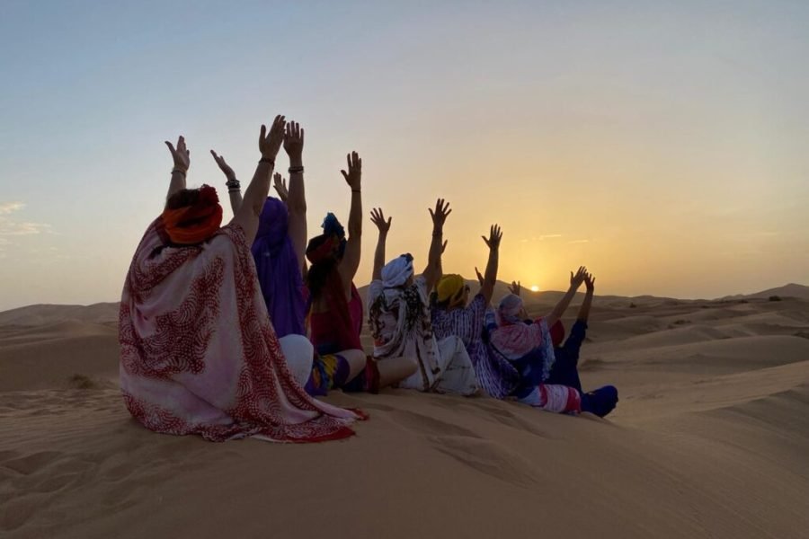 Yoga session on the dunes