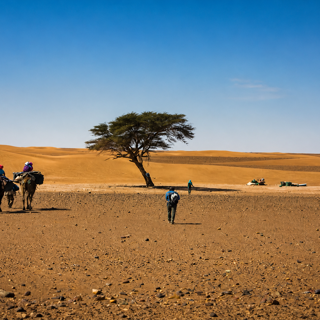 Camel trekking in M'Hamid El Ghizlane Morocco